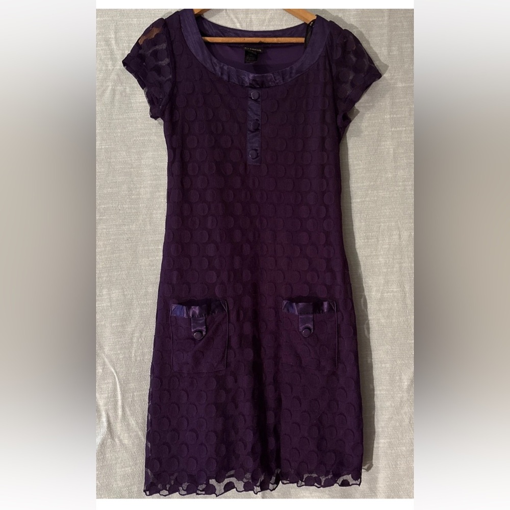 Enfocus Studio Vintage Dress Lace Purple Cap Sleeve Women’s Sz 6